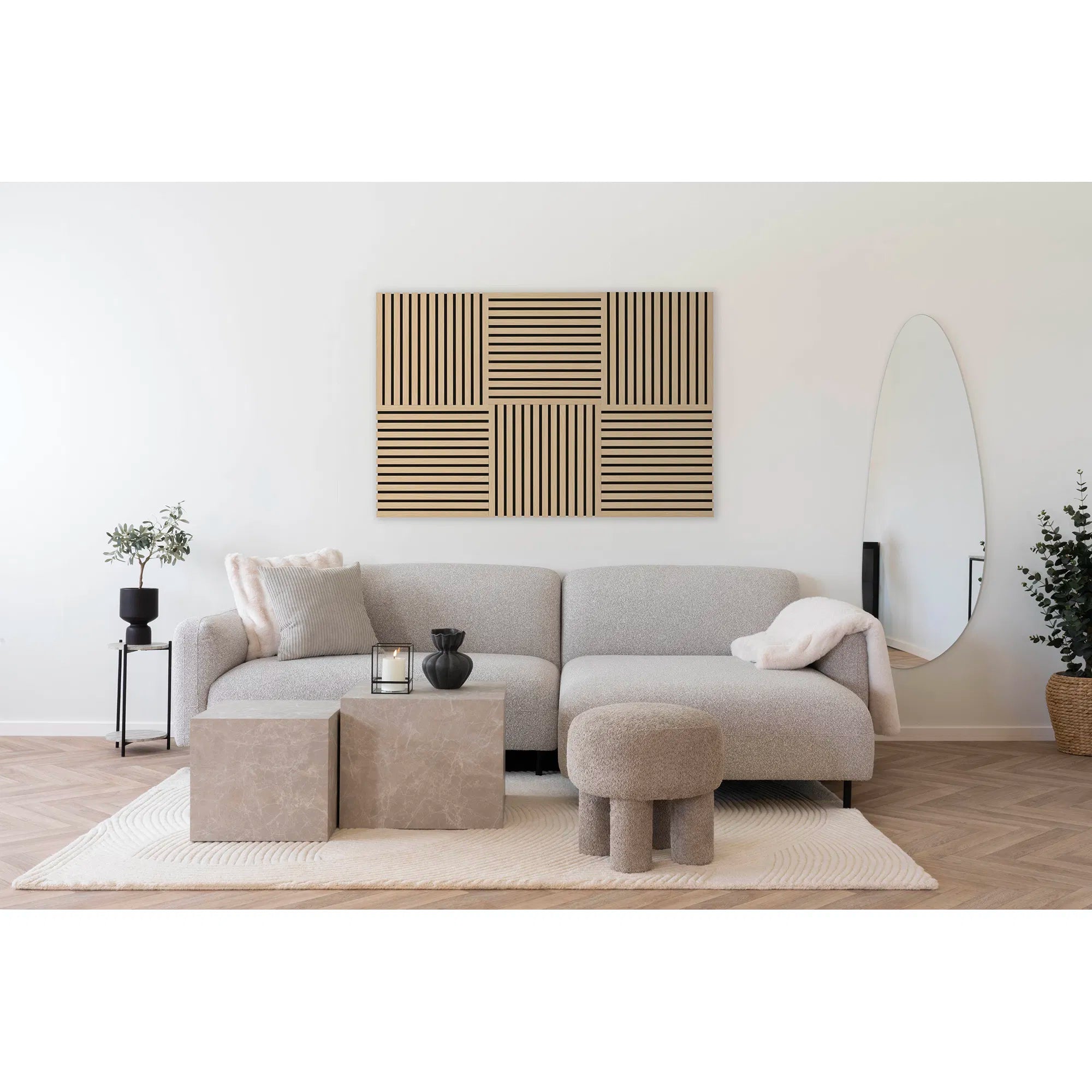 Panneaux acoustiques Chêne naturel 52×52cm (ensemble de 2)