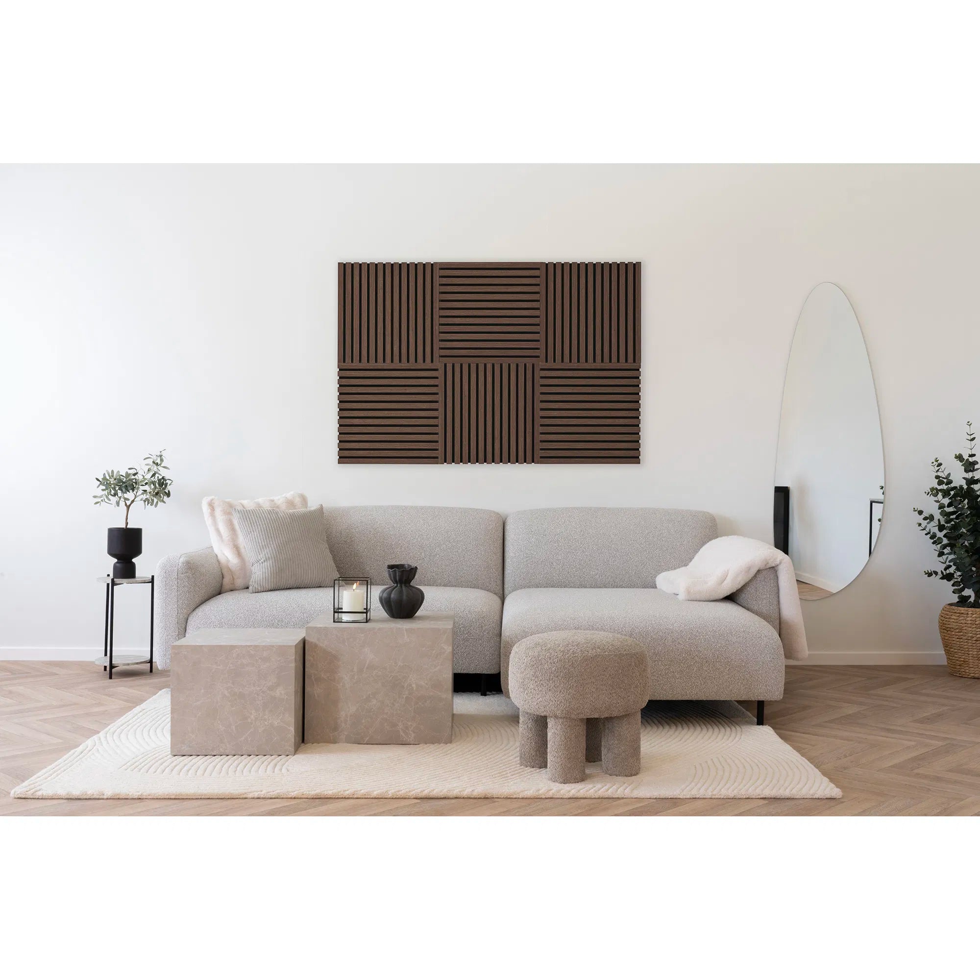 Panneaux acoustiques en noyer 52×52 cm (ensemble de 2)
