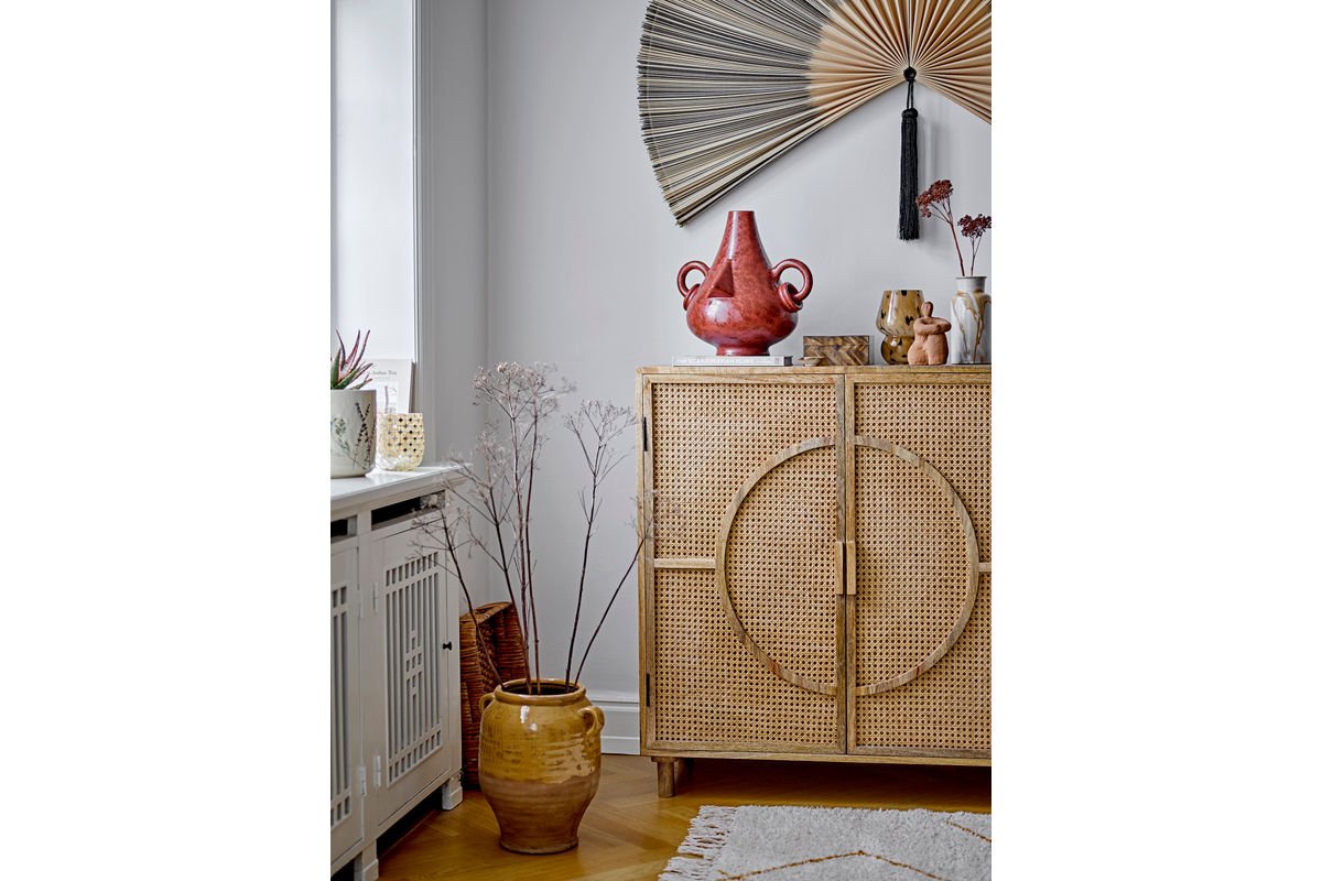 Pot de fleurs décoratif Solaro – glaçure coulée en ton jaune chaud