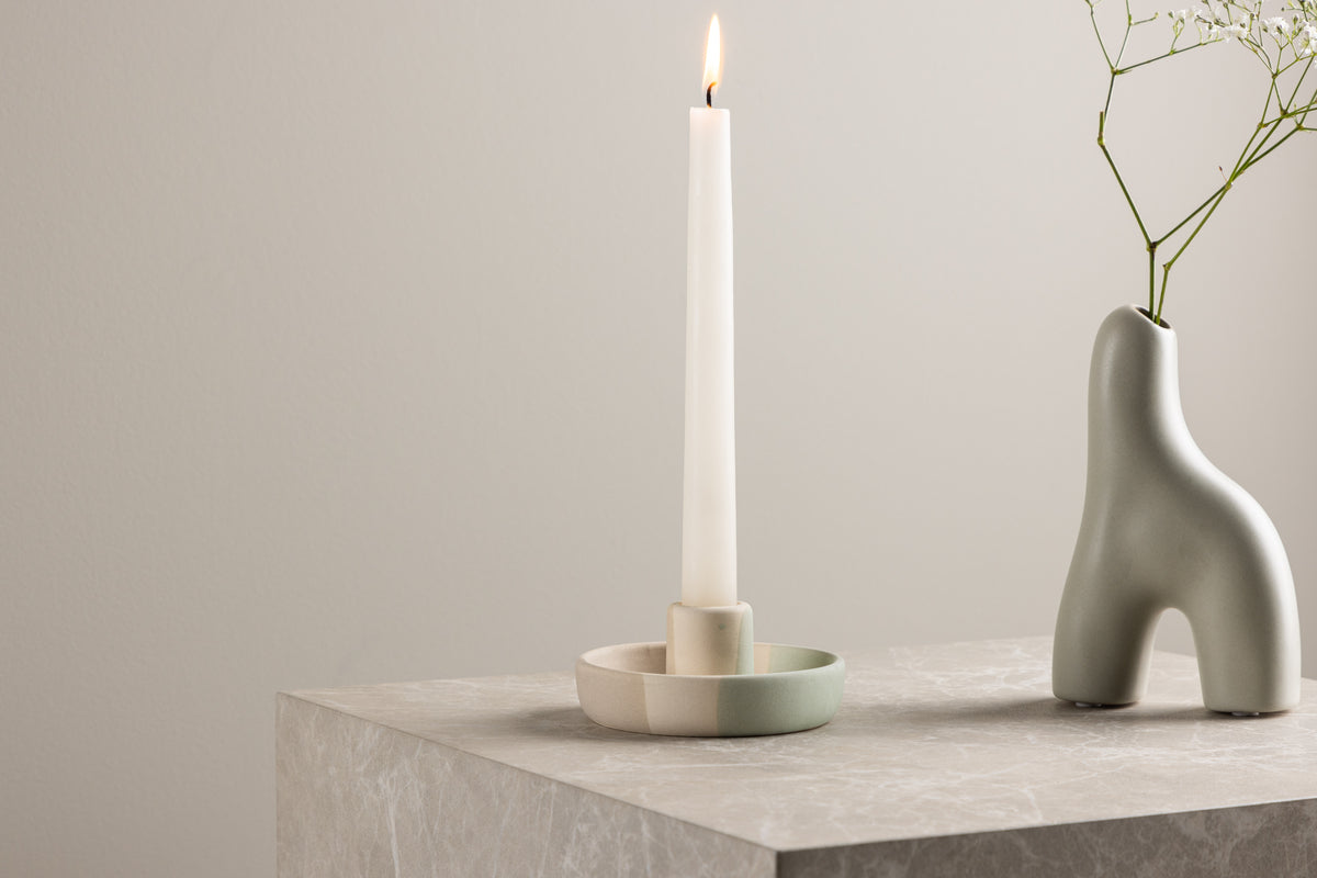 Kerzenhalter Holmes - Ø11 cm van steengoed in keuze uit 3 kleuren