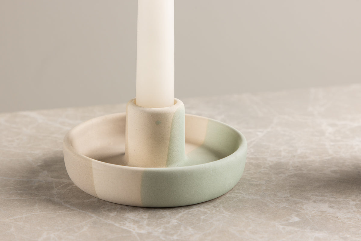 Kerzenhalter Holmes - Ø11 cm van steengoed in keuze uit 3 kleuren