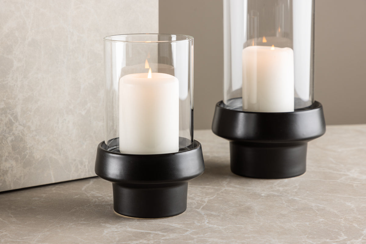 Lanterne Harmony - lanterne en verre et grès en différentes couleurs