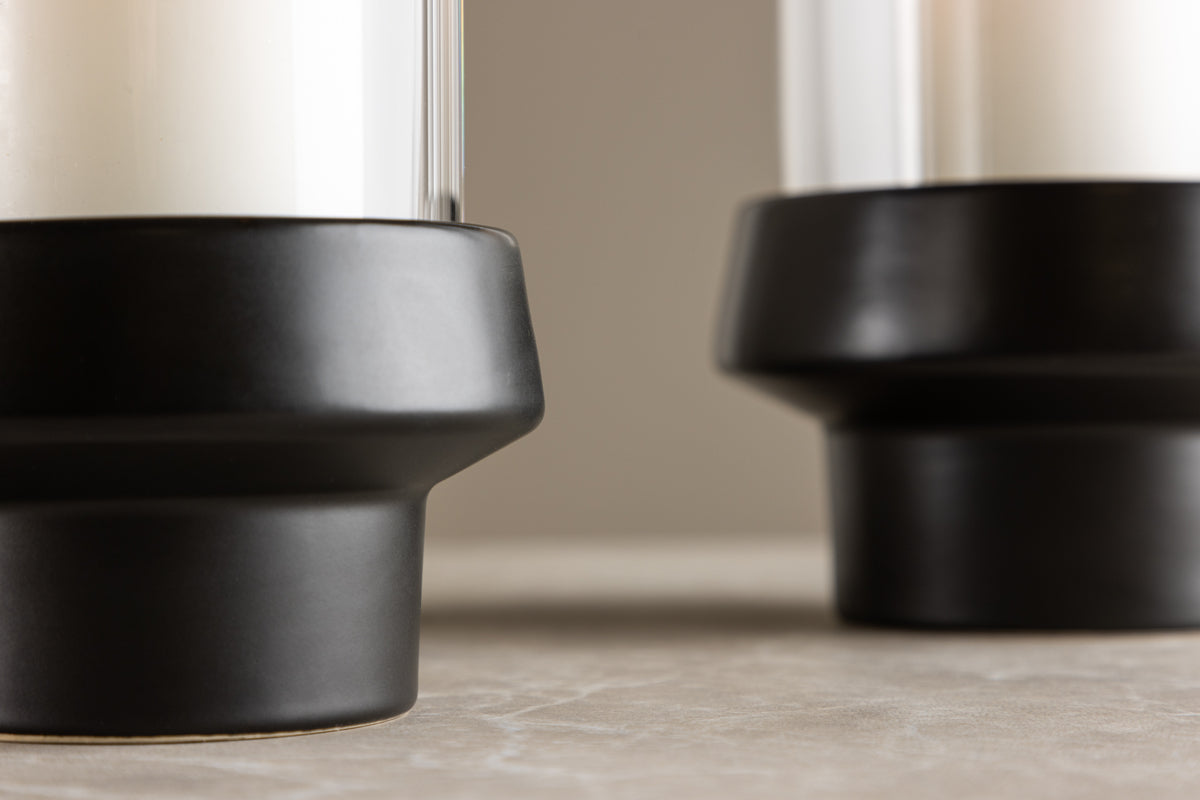 Lanterne Harmony - lanterne en verre et grès en différentes couleurs