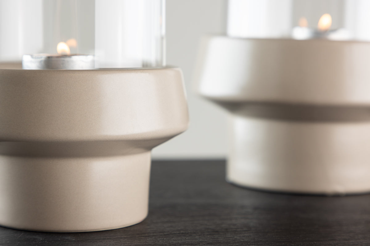 Lanterne Harmony - lanterne en verre et grès en différentes couleurs