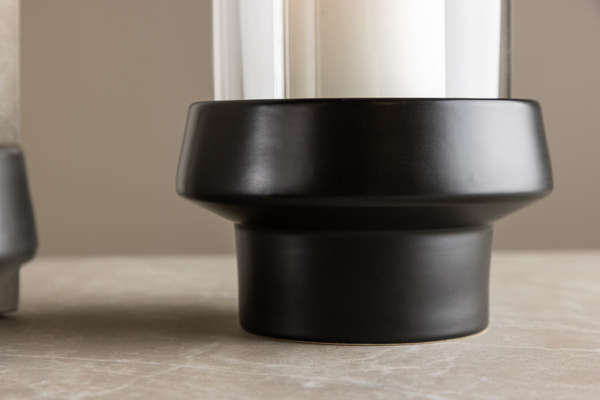 Lanterne Flame - lanterne en verre et grès en différentes couleurs