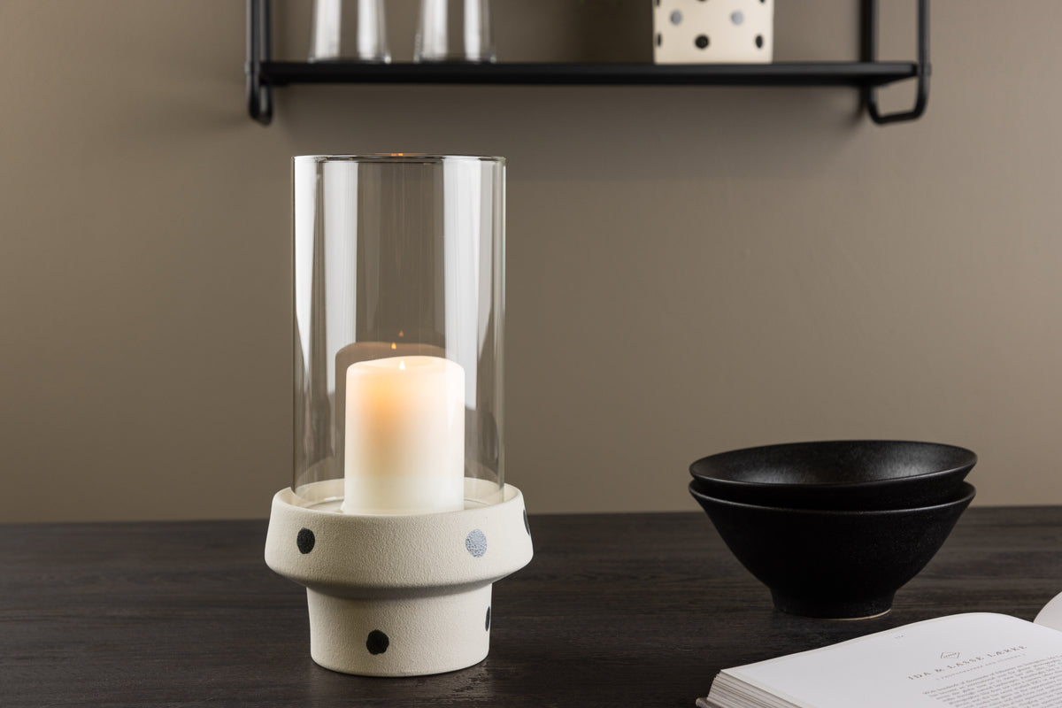 Lanterne Flame - lanterne en verre et grès en différentes couleurs