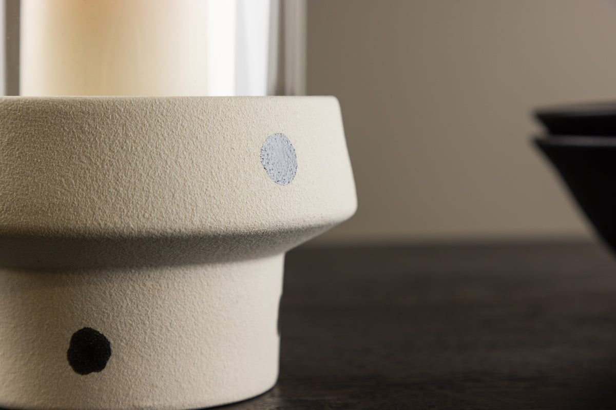 Lanterne Flame - lanterne en verre et grès en différentes couleurs