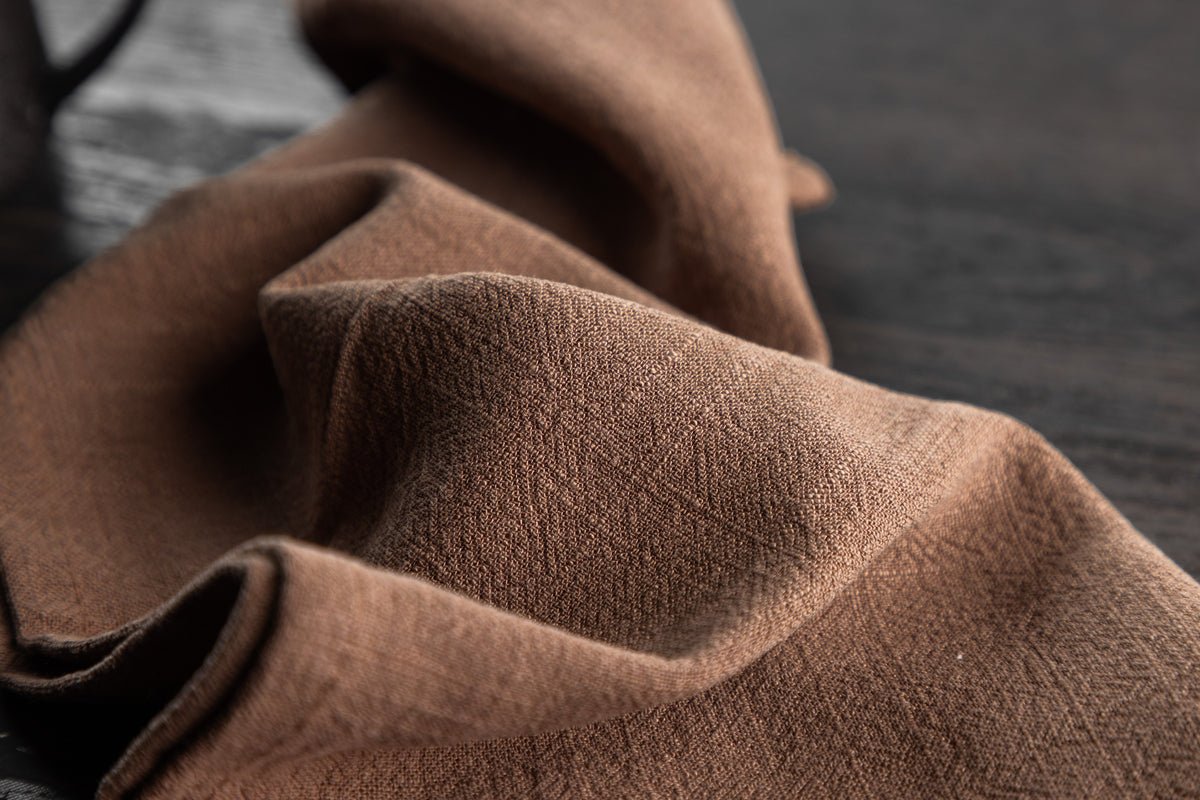 Servetten Mira - Donkerbruin, 2-delige set van viscose-linnenmix