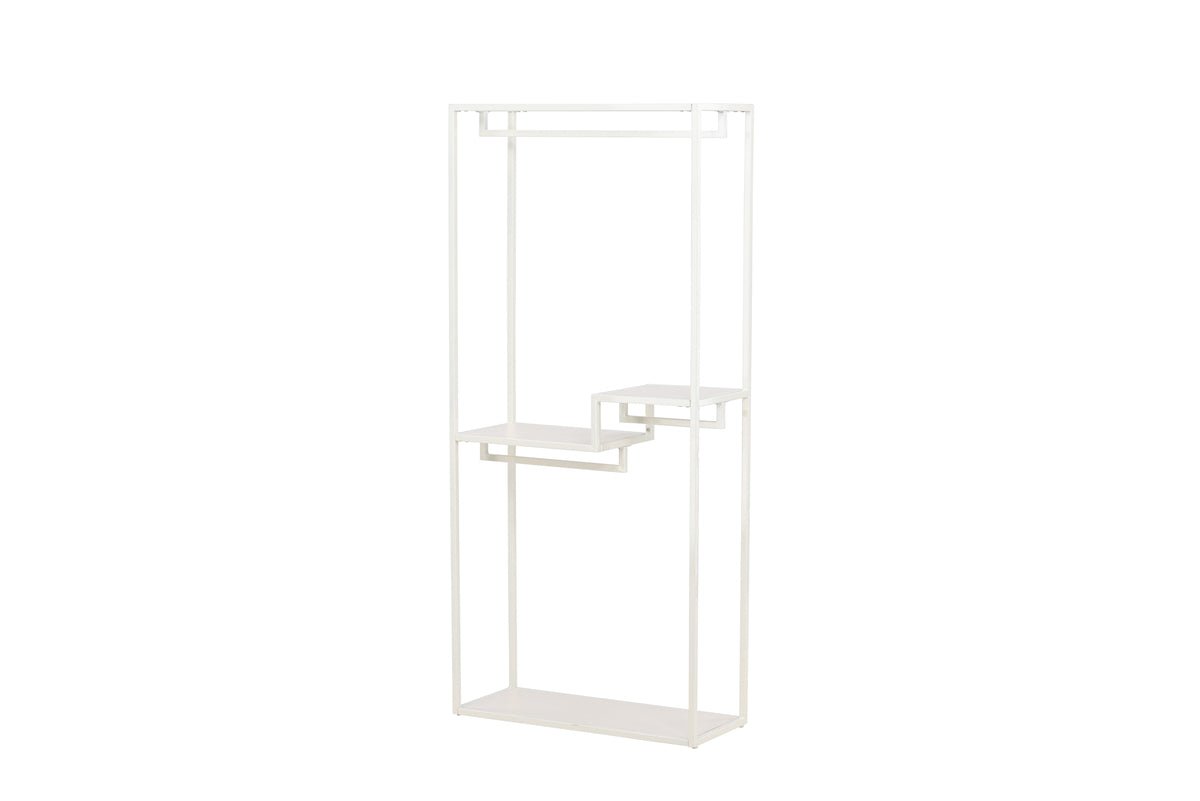 Garderobe Narell – Open kledingrek in Beige met planken