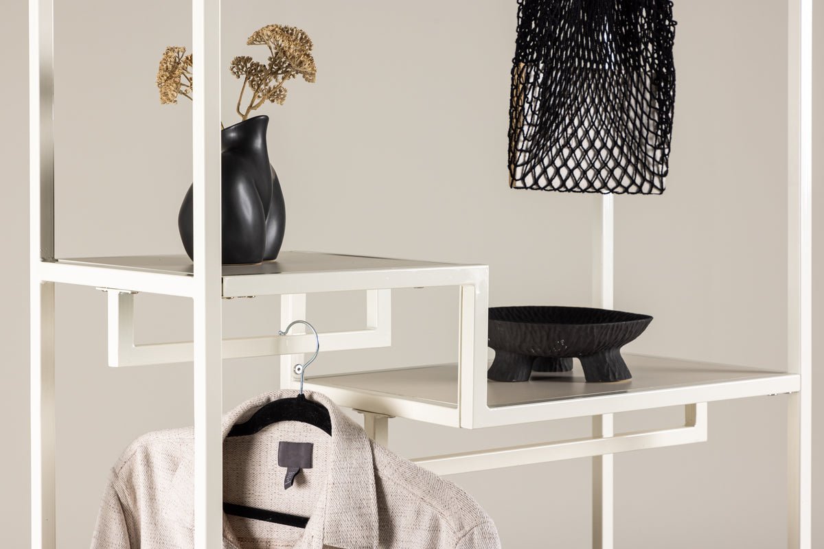 Garderobe Narell – Open kledingrek in Beige met planken