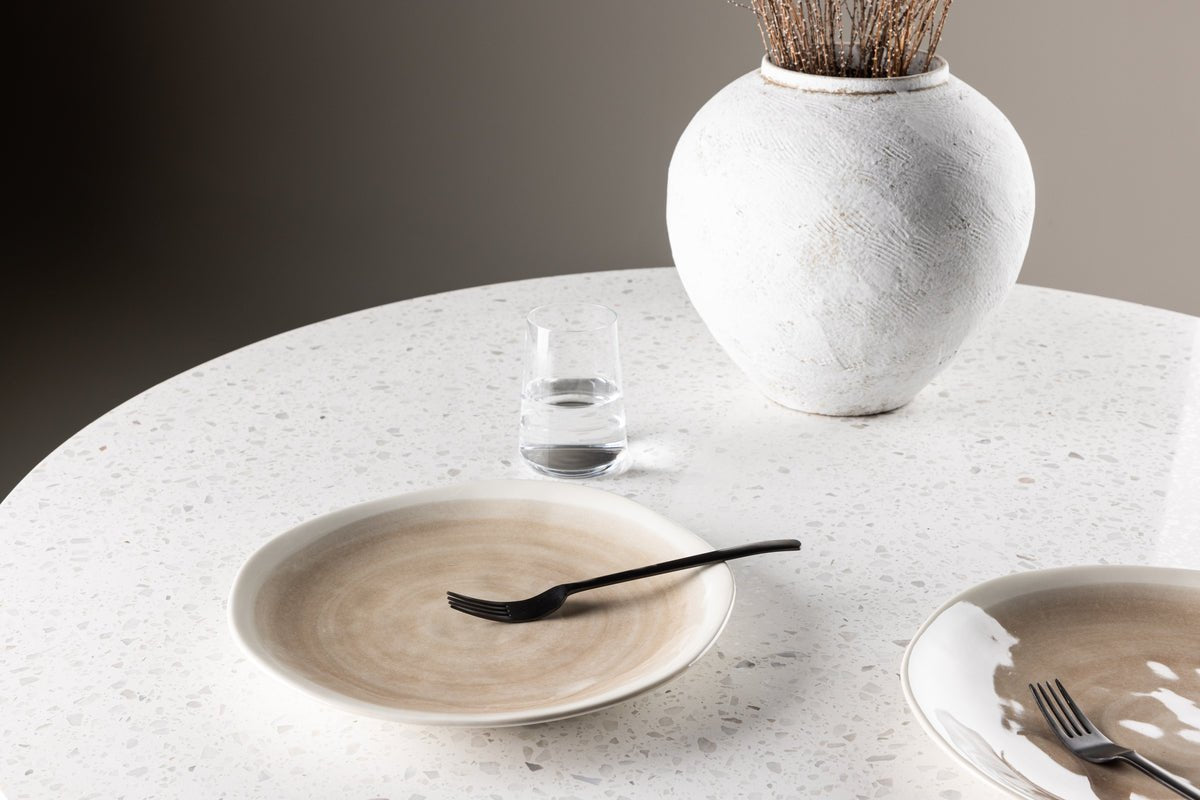 Teller Mira - 2-delige set van steengoed in Beige