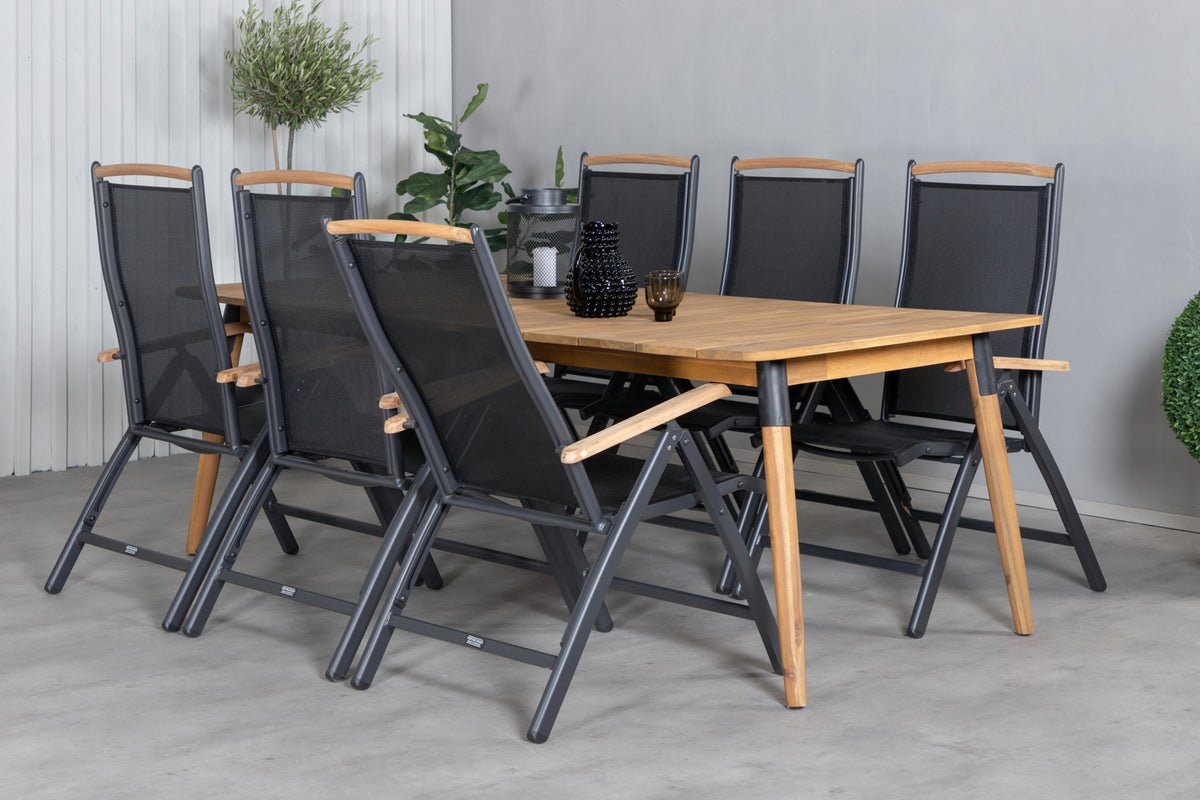 Ensemble de 2 chaises de jardin Clara en Textilène noir