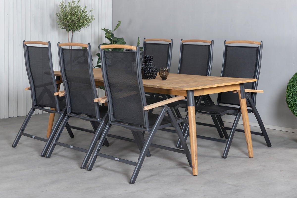 Ensemble de 2 chaises de jardin Clara en Textilène noir