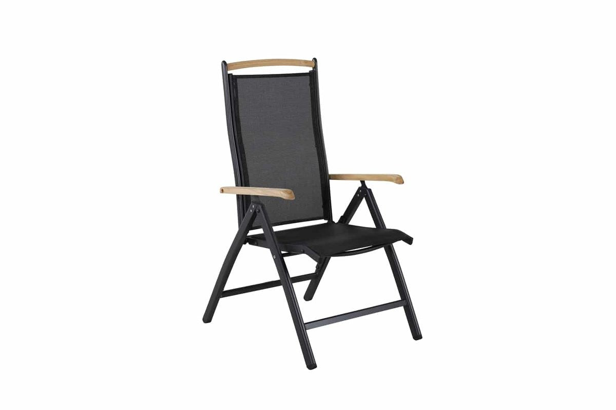 Ensemble de 2 chaises de jardin Clara en Textilène noir