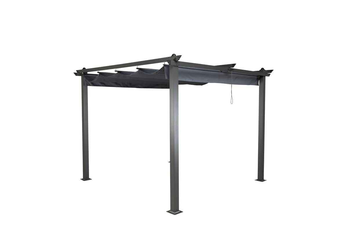 Pergola Sora - avec toit en polyester gris