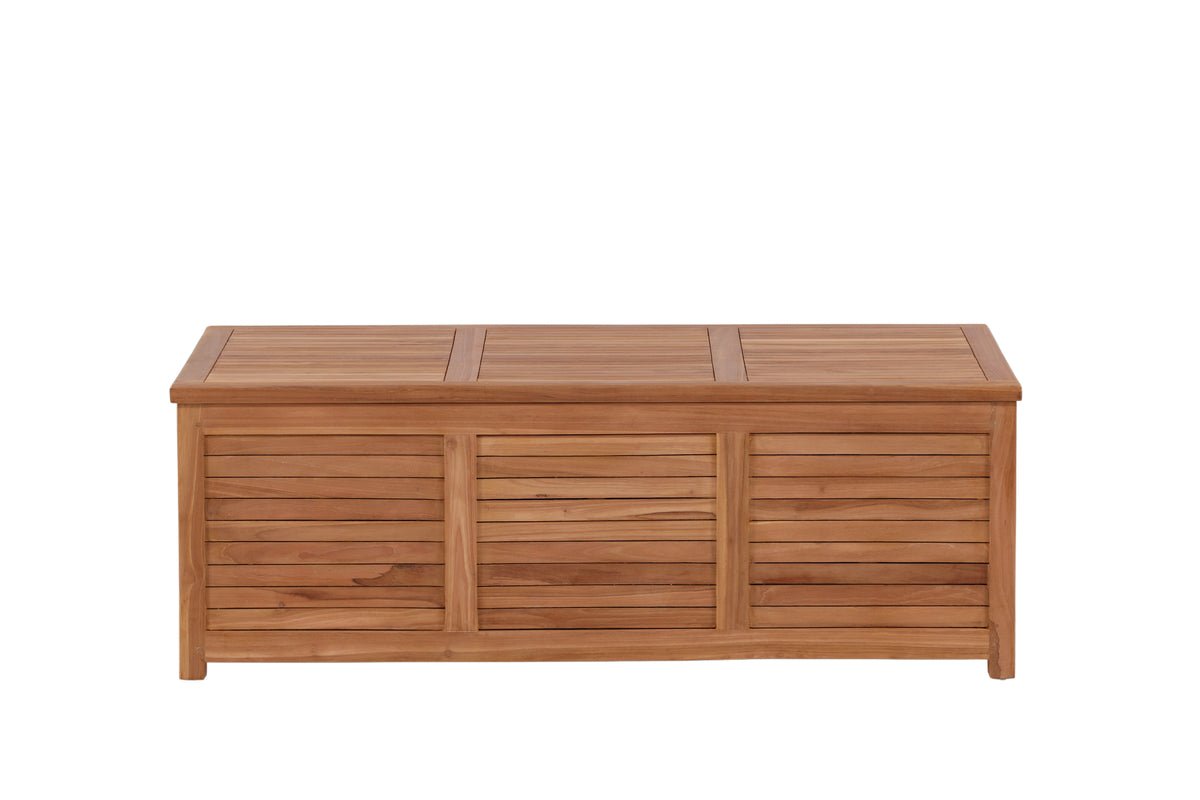 Coffre à coussins de jardin Sorine - 46x130x70 en bois de teck