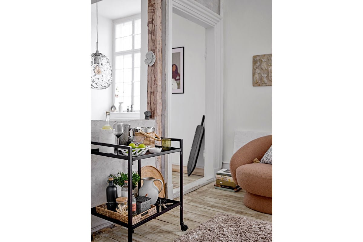 Schaal Liora - steengoed in wit met bladmotief