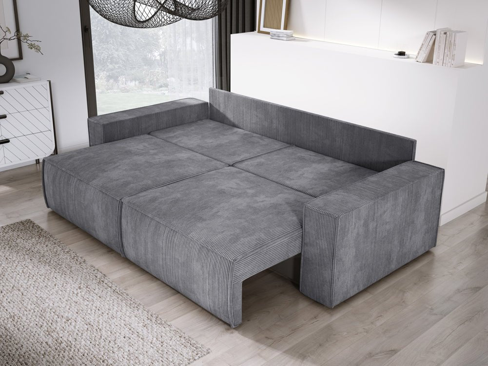 Canapé designer Velanova 3 places Côtelé avec fonction couchage et rabattable