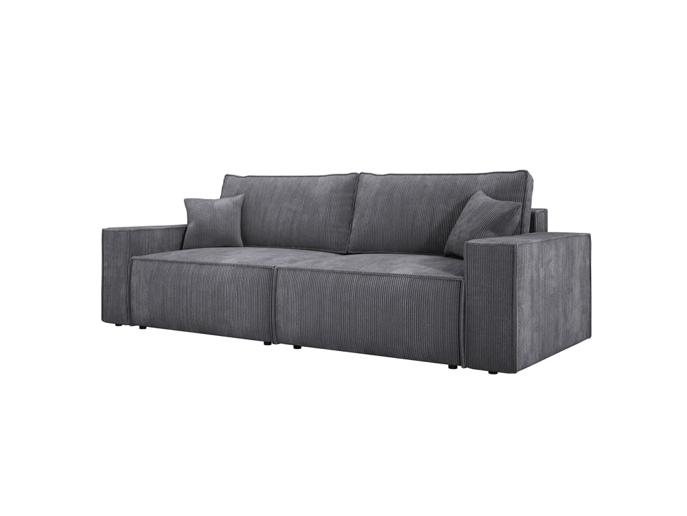 Canapé designer Velanova 3 places Côtelé avec fonction couchage et rabattable