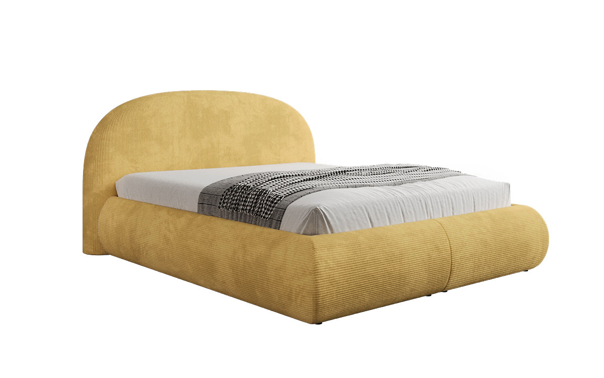 Designer Polsterbett Loop in Cord mit Stauraum