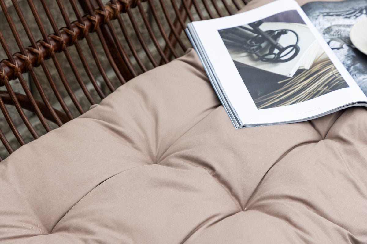 Banc de jardin Tobias - En rotin de couleur noyer foncé