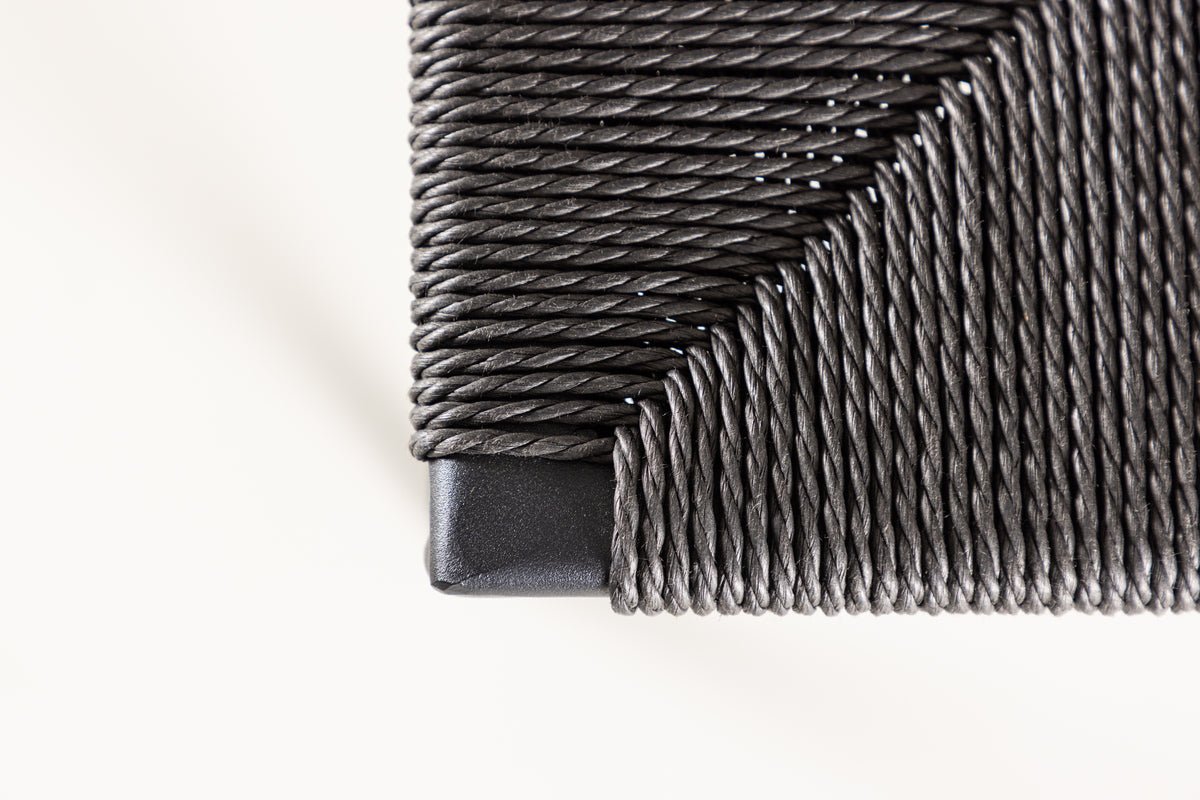 Ensemble de 2 tabourets de bar Simon, une combinaison d'acier et de tressage en corde