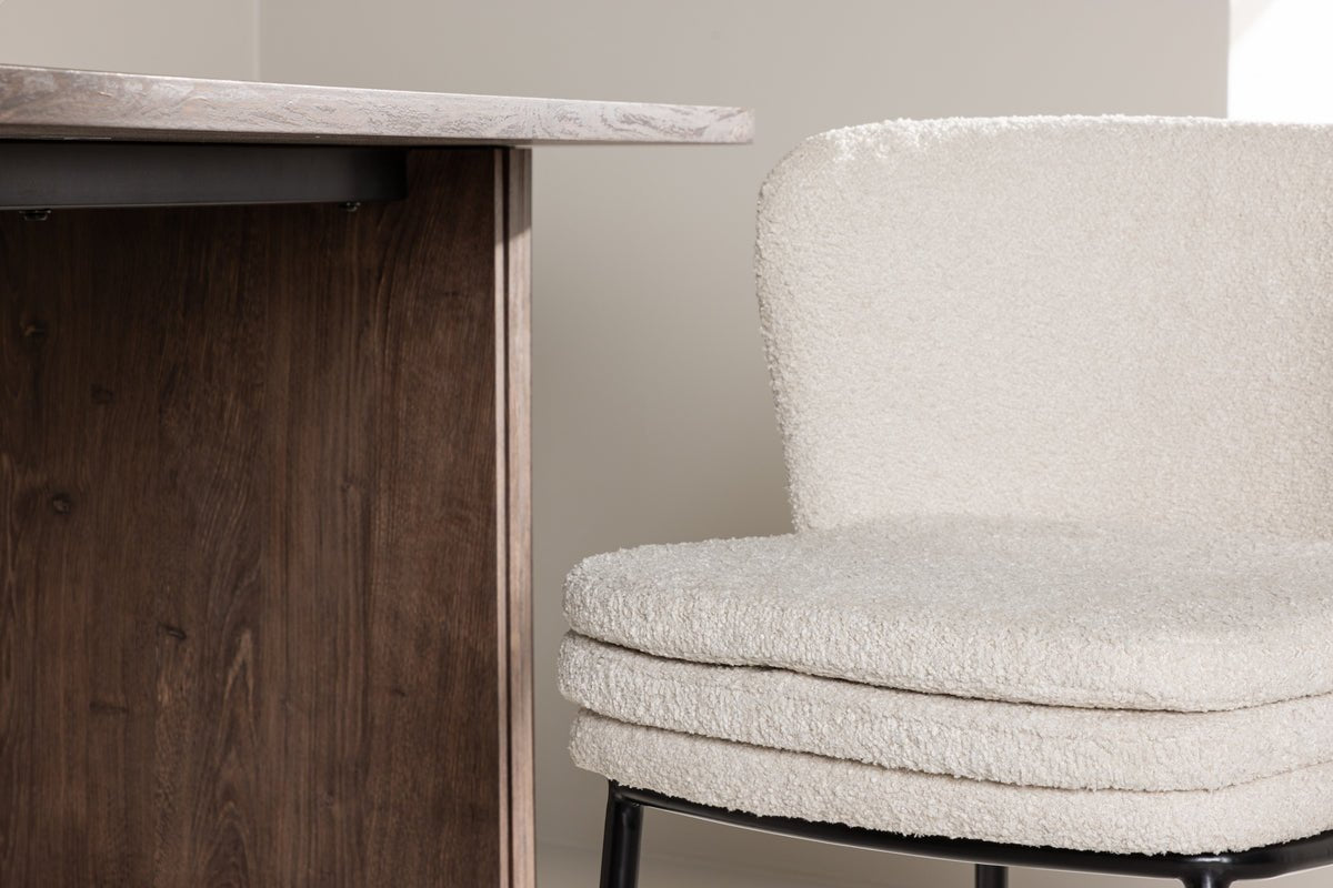 2-delige set - stoel Antonia met zachte bouclé-zitting