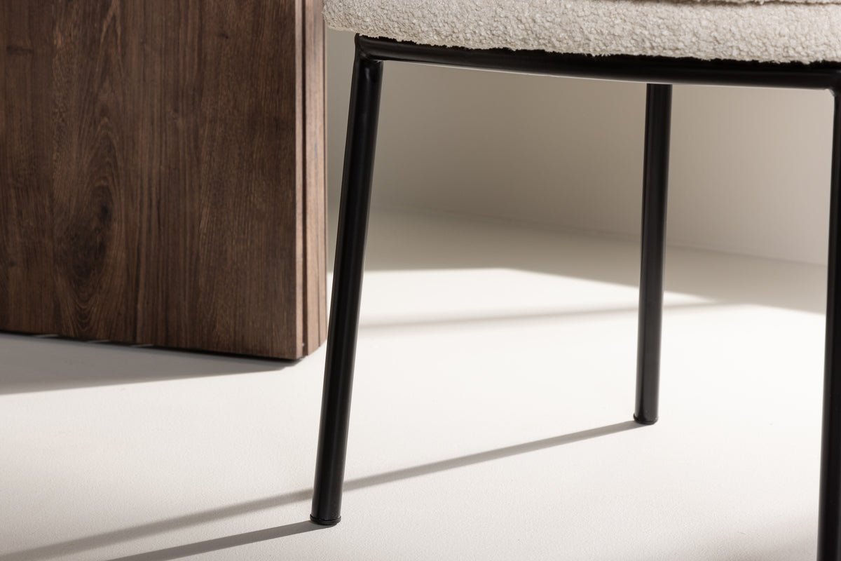 2-delige set - stoel Antonia met zachte bouclé-zitting