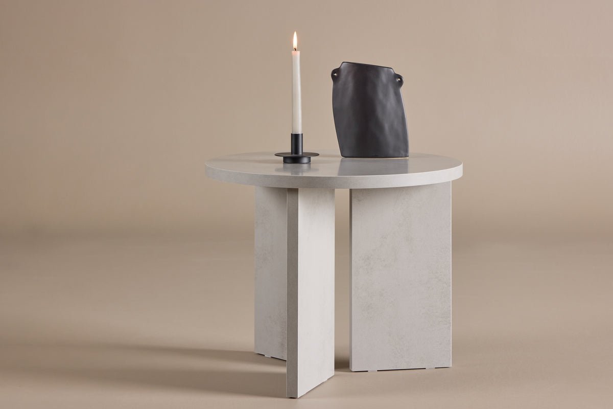 Salontafel Heroli - stijlvolle ronde tafel met asymmetrische voet