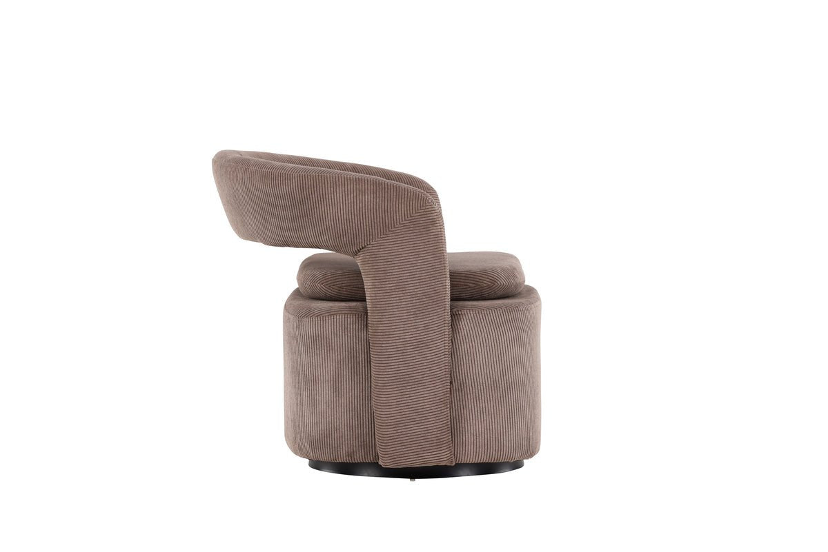 Fauteuil Velina - avec tissu Manchester en polyester marron