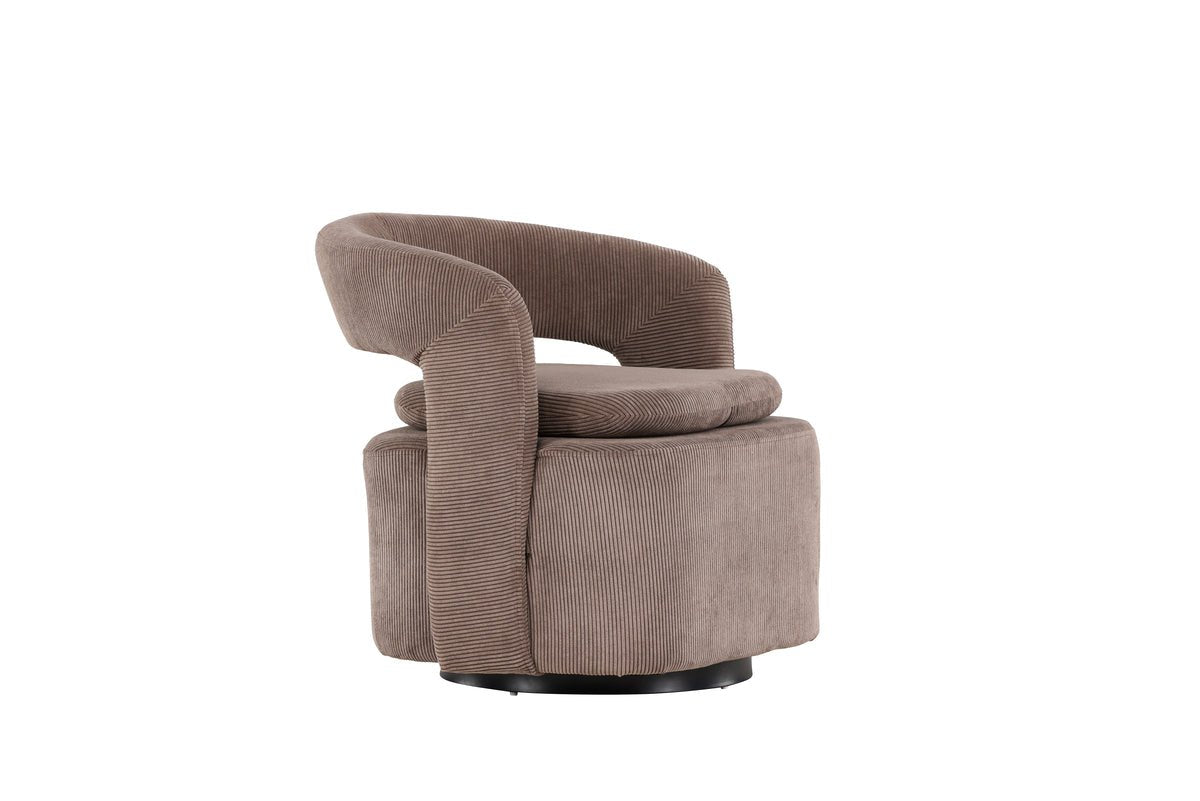 Fauteuil Velina - avec tissu Manchester en polyester marron