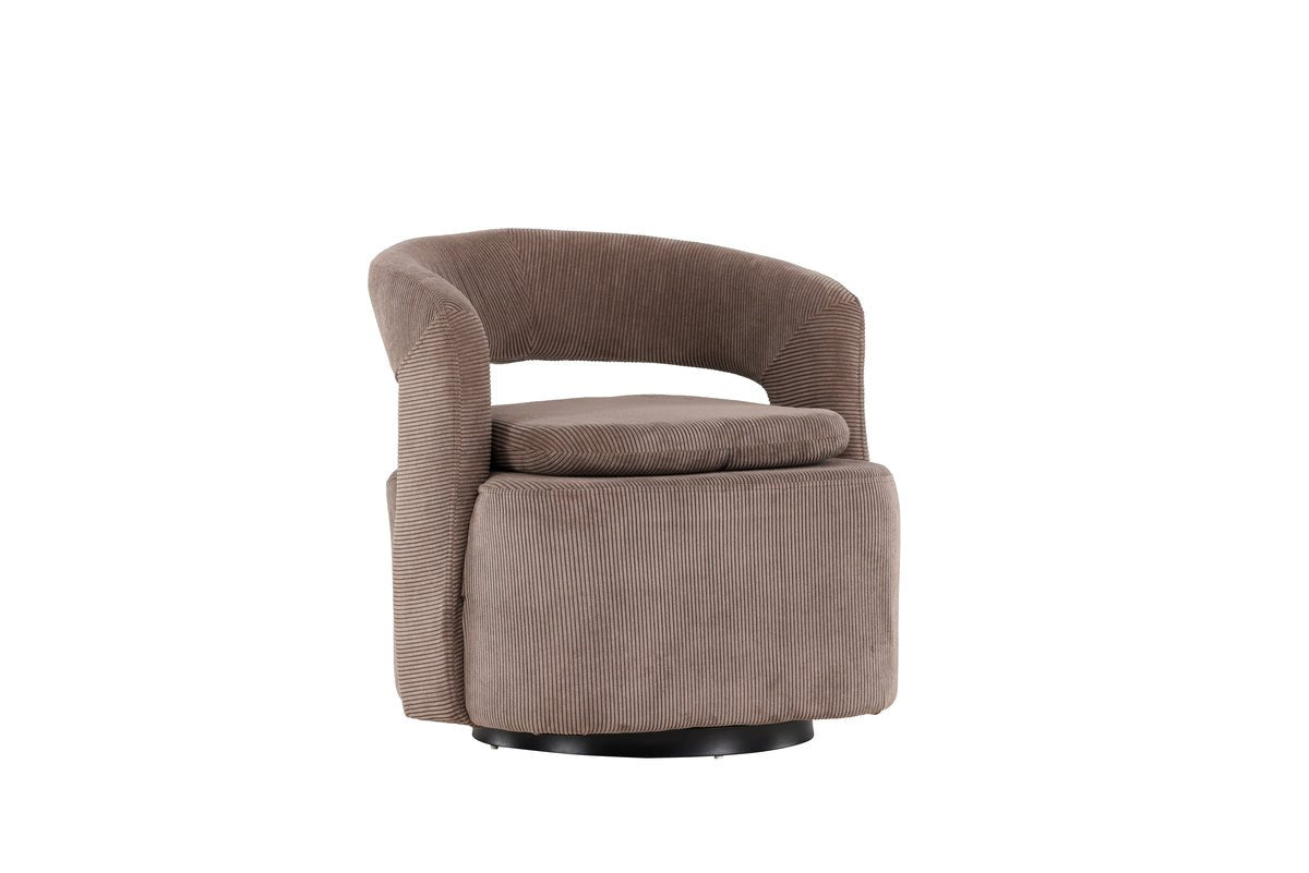 Fauteuil Velina - avec tissu Manchester en polyester marron