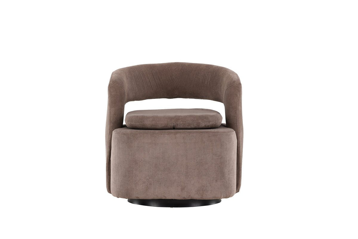 Fauteuil Velina - avec tissu Manchester en polyester marron