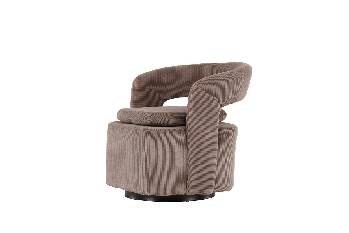Fauteuil Velina - avec tissu Manchester en polyester marron