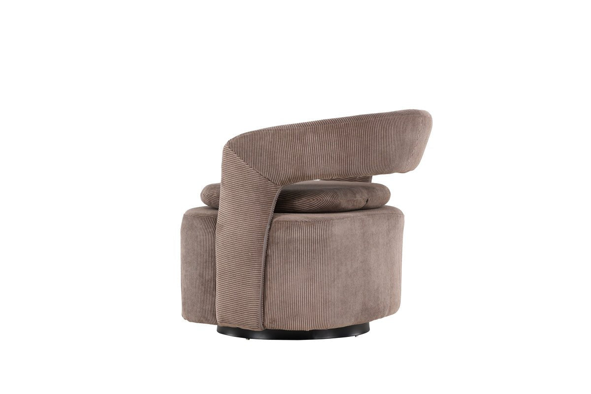Fauteuil Velina - avec tissu Manchester en polyester marron