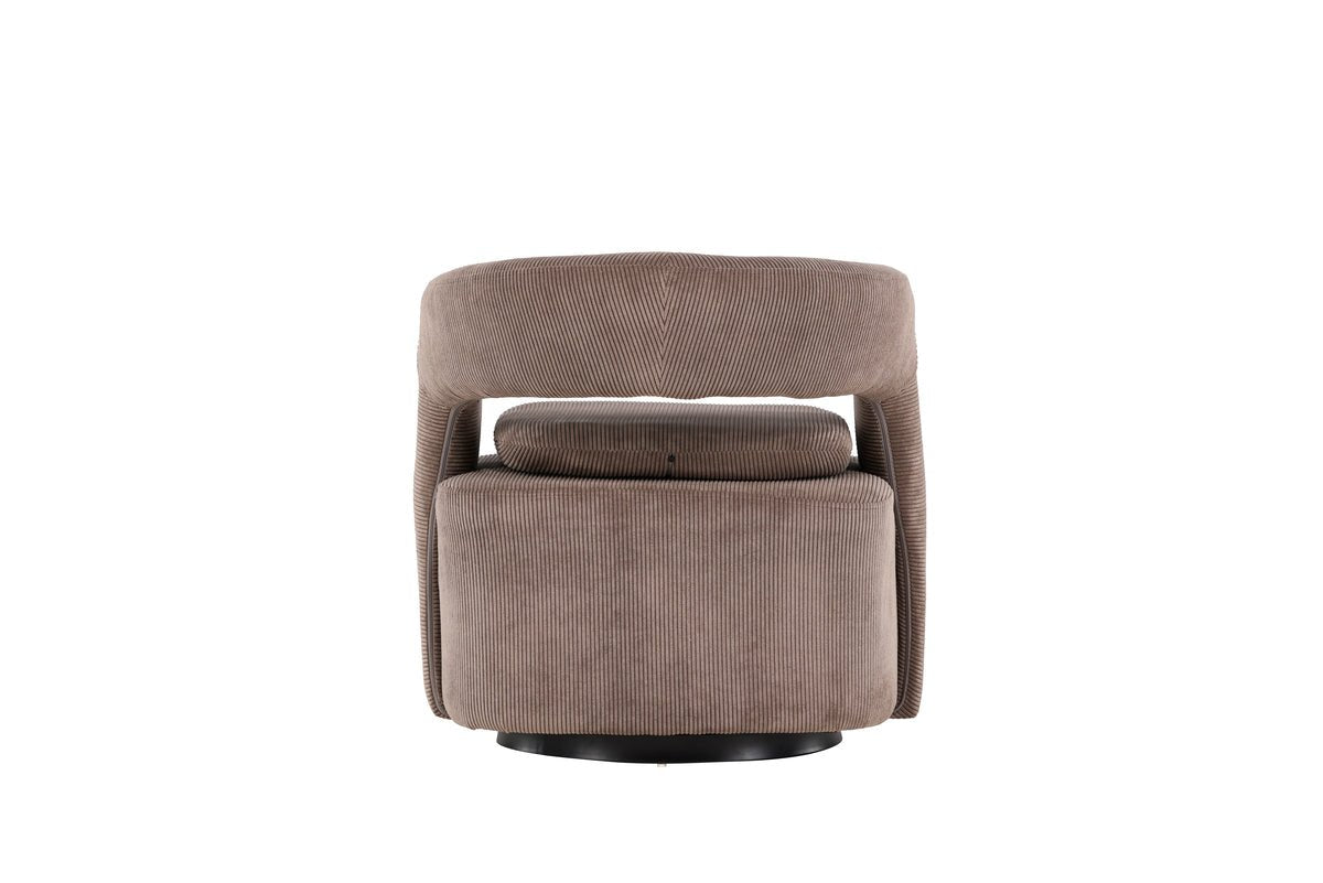 Fauteuil Velina - avec tissu Manchester en polyester marron