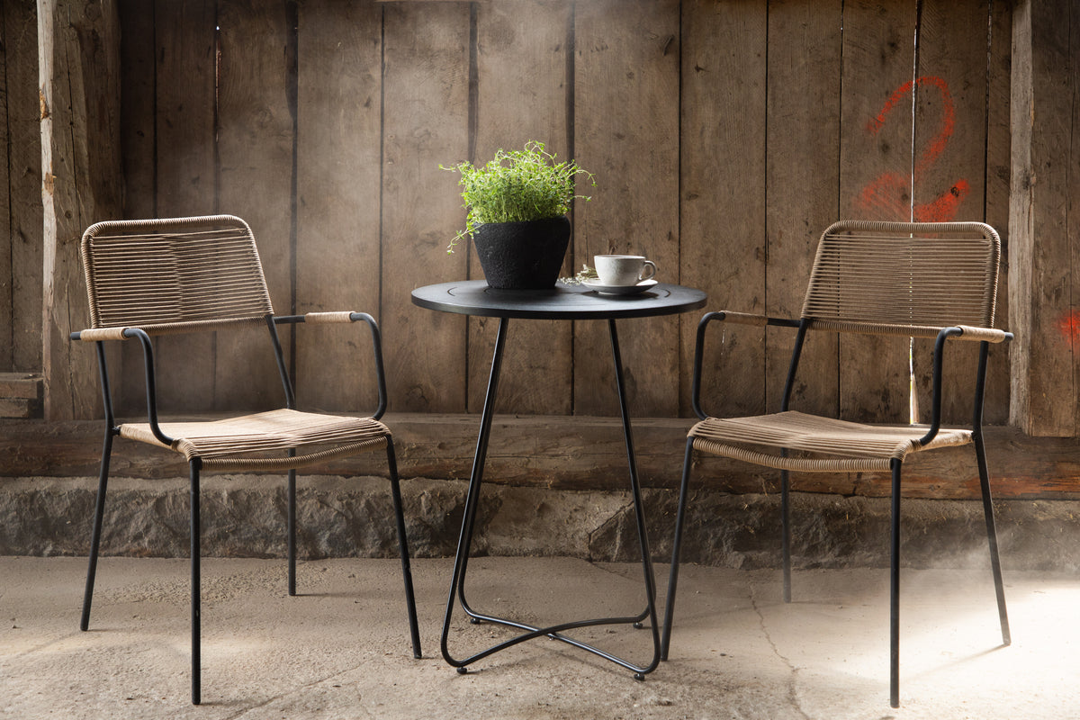 Salontafel Hanoi - Ø65 met zwart stalen tafelblad