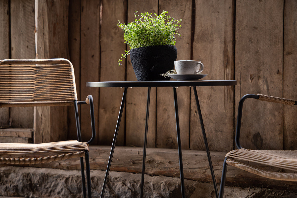 Salontafel Hanoi - Ø65 met zwart stalen tafelblad