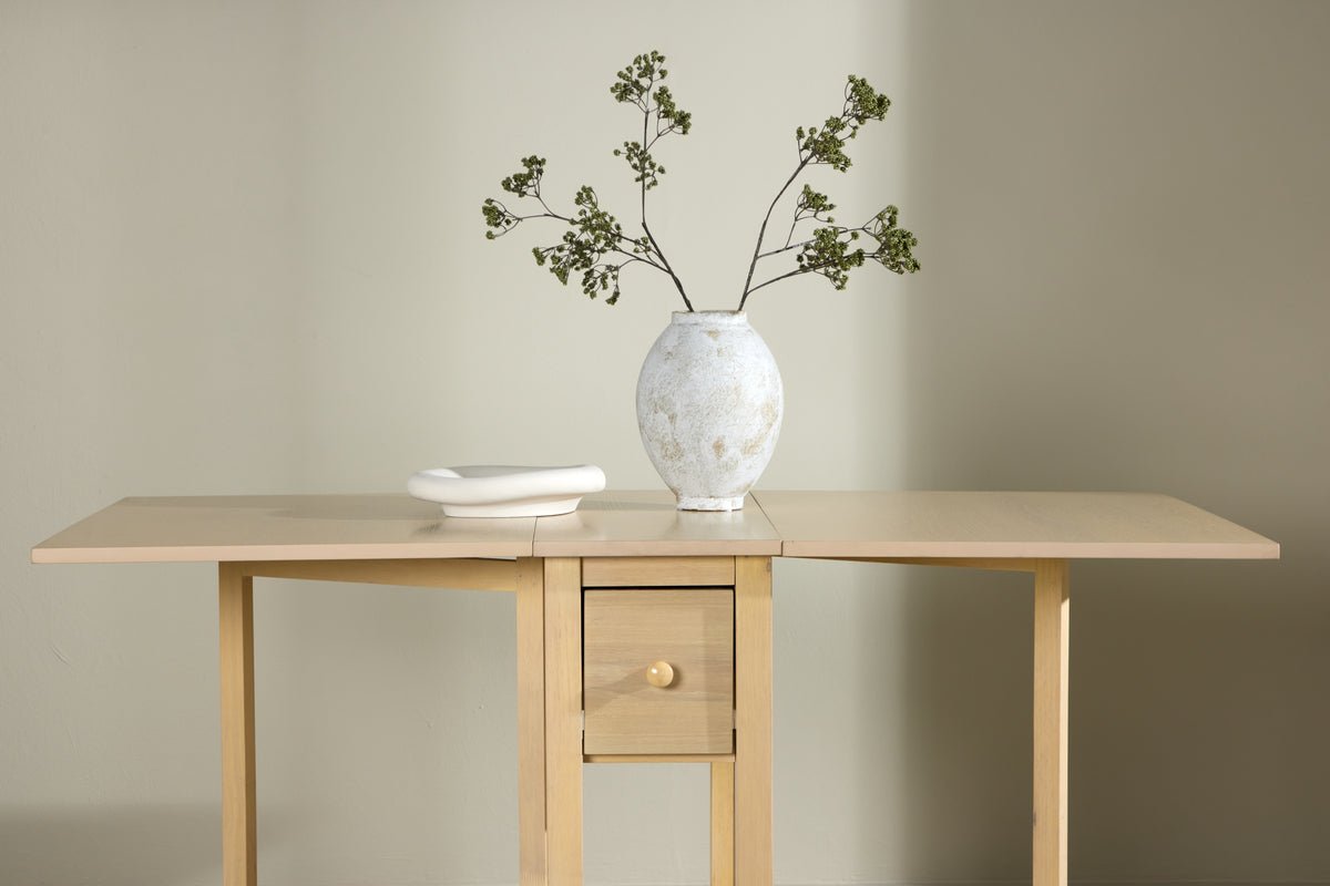 Table à manger Martha - table à manger rectangulaire extensible blanchie
