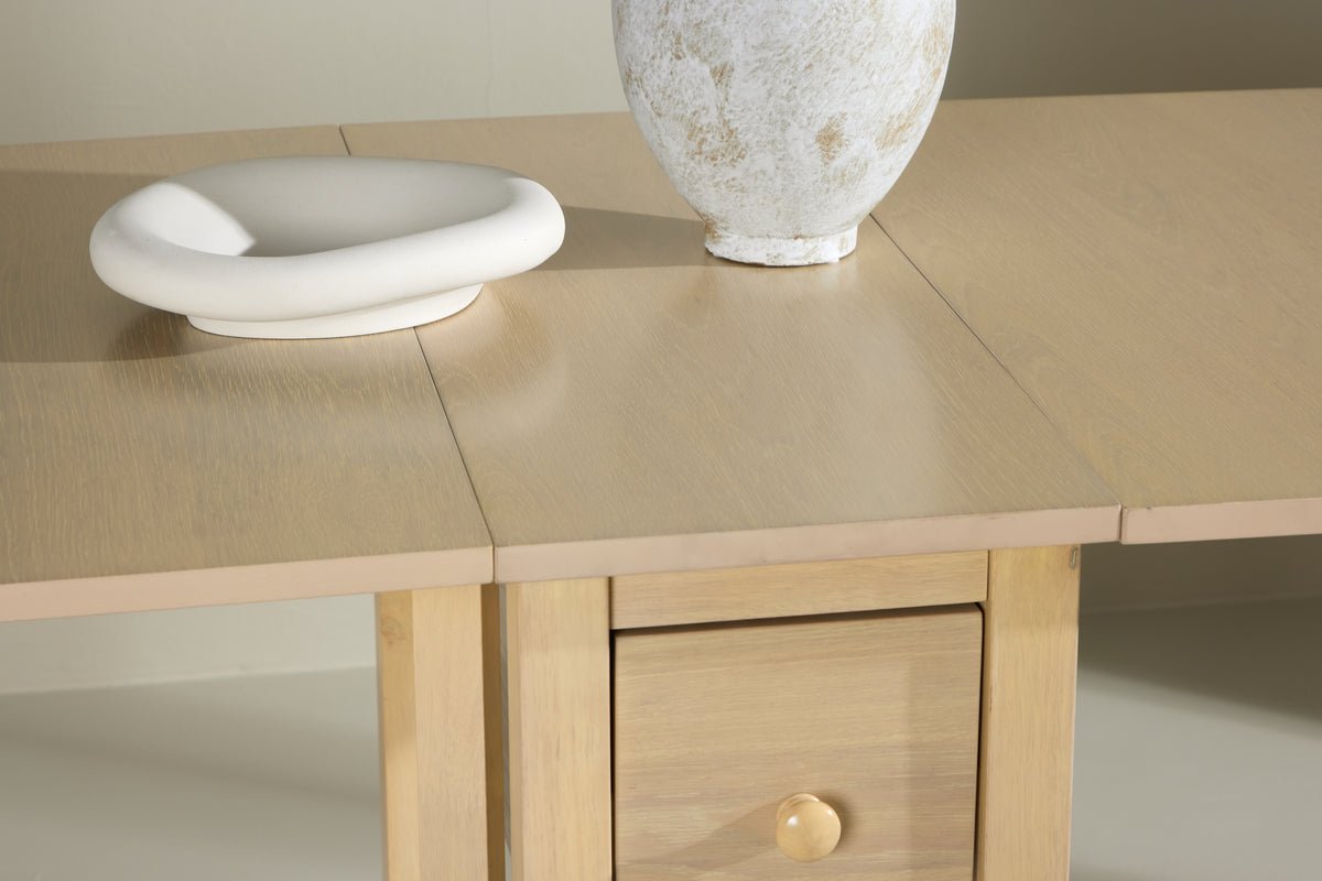 Table à manger Martha - table à manger rectangulaire extensible blanchie