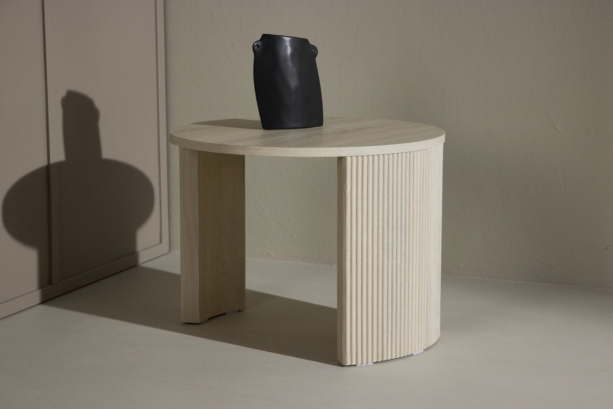 Table basse Rouven - avec corps rainuré