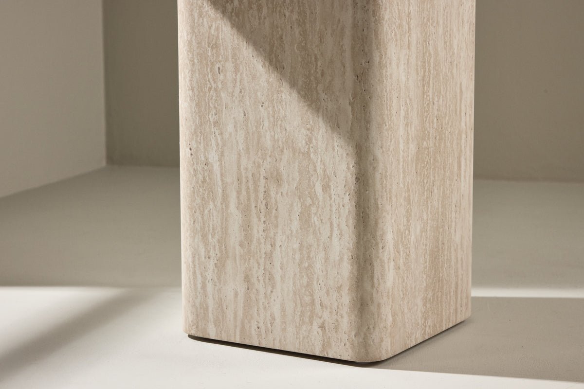 Couchtisch/Beistellhocker Nemo - mit beigem Muster