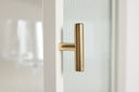 Kommode/Vitrine Lenora – Beige, Modern-Classy mit Retro-Akzent