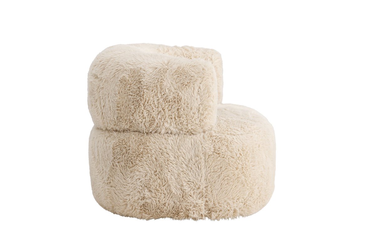 Fauteuil Fiby - Avec revêtement en polyester couleur crème blanche