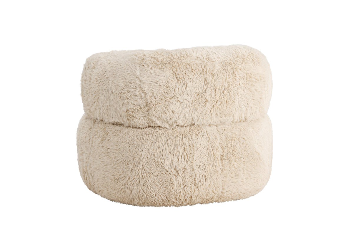 Fauteuil Fiby - Avec revêtement en polyester couleur crème blanche