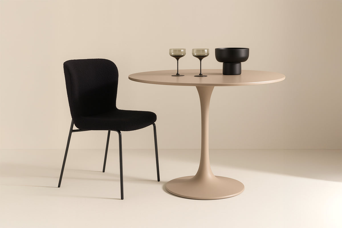 Eettafel Glade – Ronde eettafel in Beige (Ø 100 cm)