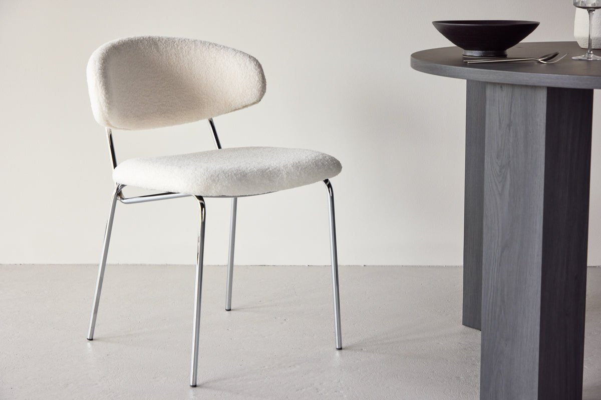 2-delige set - stoel Seville met bouclé-bekleding voor warmte en structuur