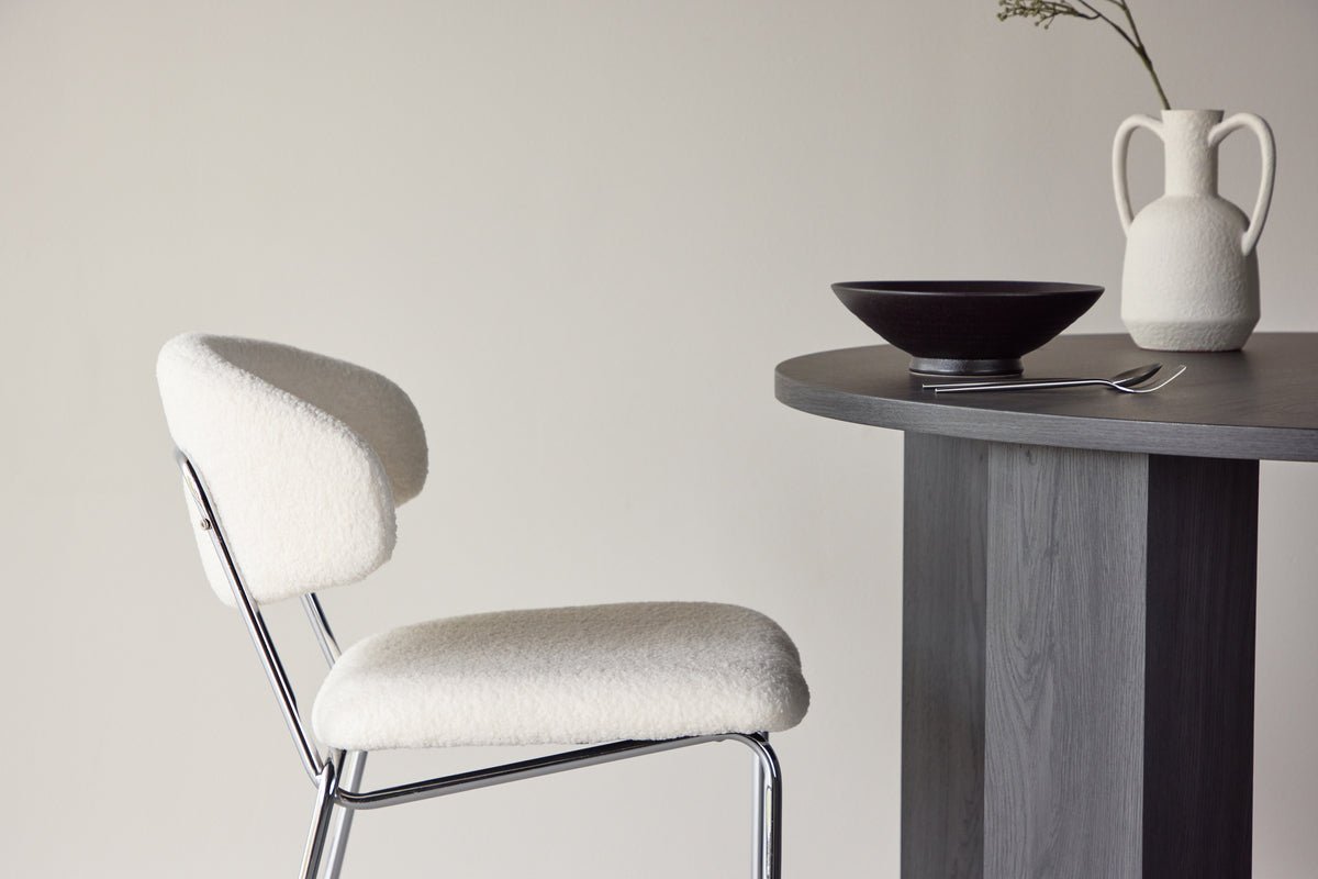 2-delige set - stoel Seville met bouclé-bekleding voor warmte en structuur