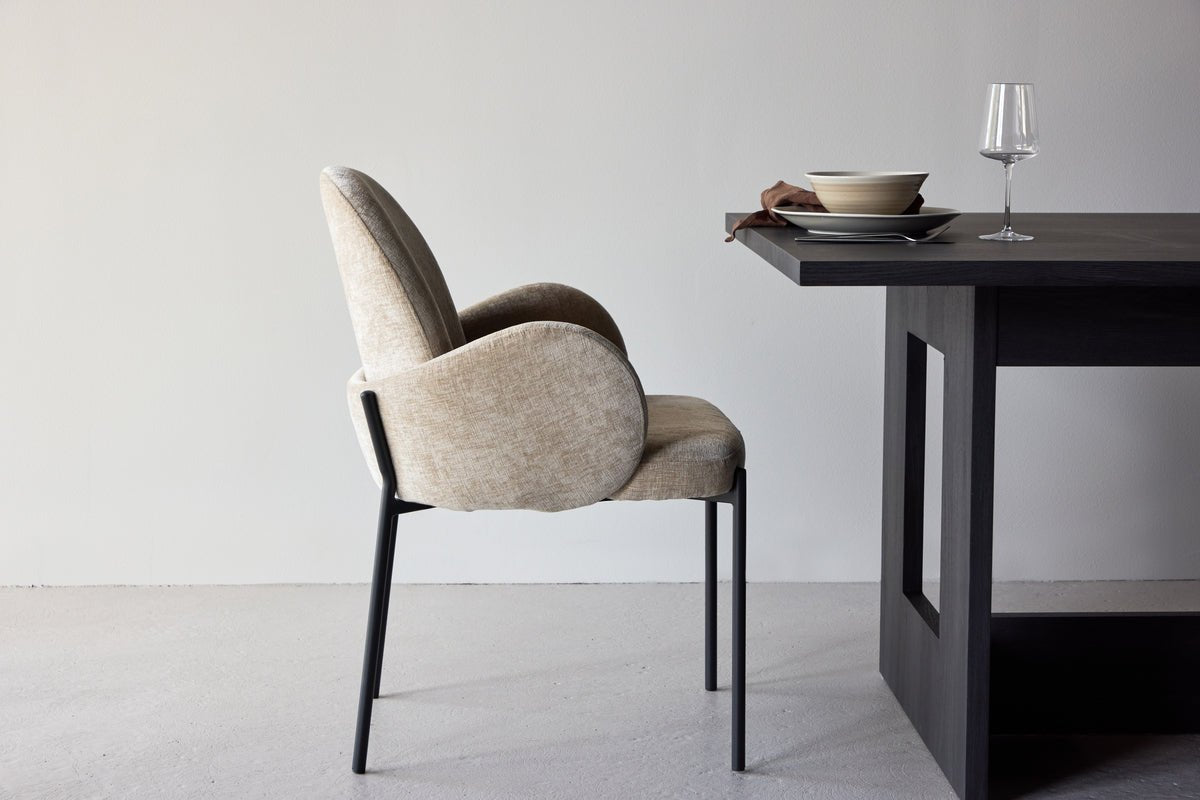 Lot de 2 - Chaise Hendrix scandinave avec pieds en acier noir