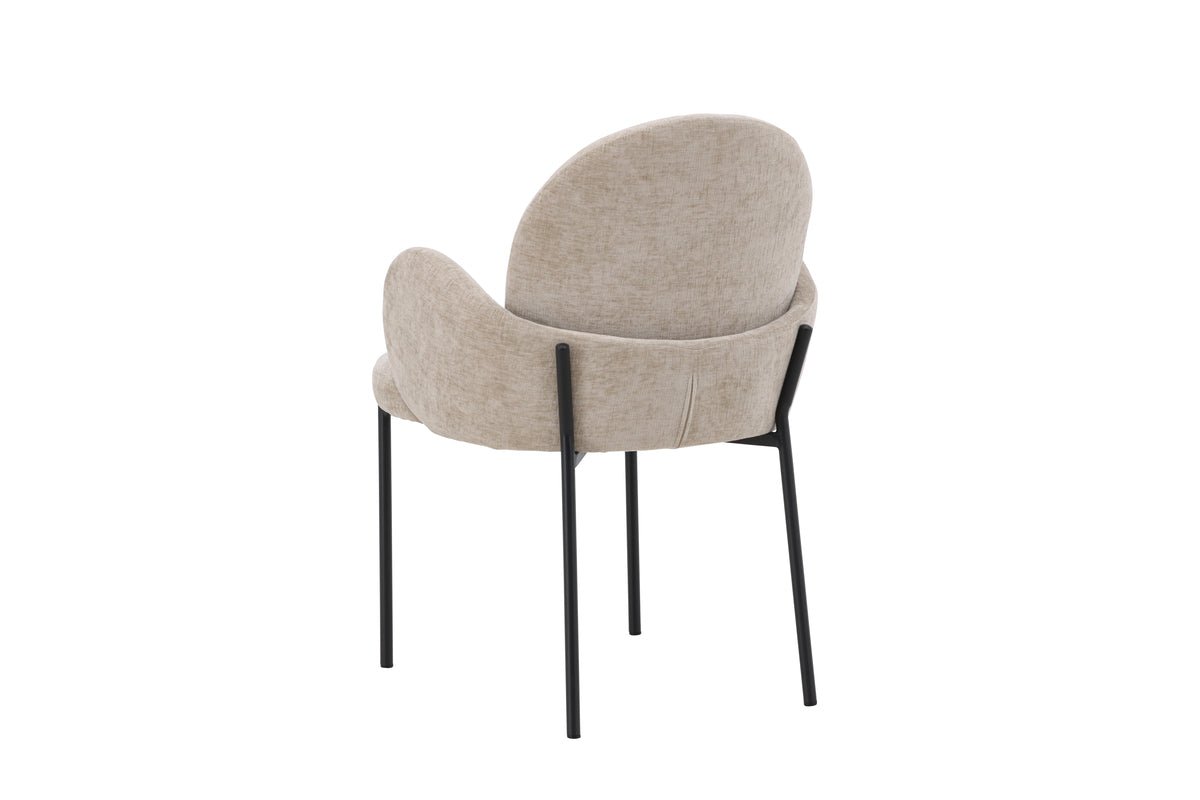 Lot de 2 - Chaise Hendrix scandinave avec pieds en acier noir